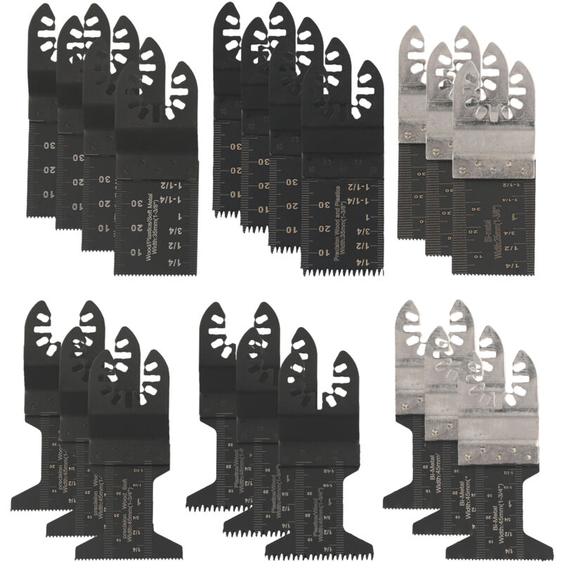 Lifcausal - Lot de 20 lames de scie oscillantes pour bois, métal, plastique, coupe précise, outil multifonction oscillant, lames de scie à dégagement
