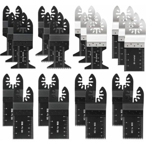 Lot de 20 lames de scie oscillantes professionnelles pour bois/métal, outil multifonction universel Quick Release pour Fein Multimaster, Ryobi, Milwaukee, Bosch, Dremel, Dewalt, Rockwell