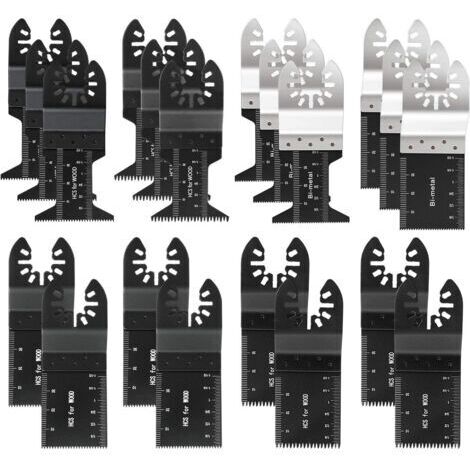 Lot de 20 lames de scie oscillantes professionnelles pour bois/métal, outil multifonction universel Quick Release pour Fein Multimaster, Ryobi, Milwaukee, Bosch, Dremel, Dewalt, Rockwell