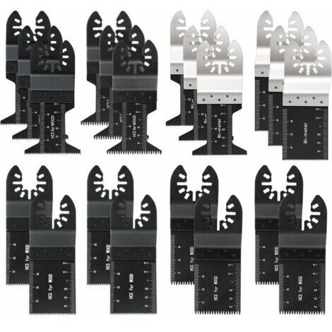 Lot de 20 lames de scie oscillantes professionnelles pour bois/métal, outil multifonction universel Quick Release pour Fein Multimaster, Ryobi, Milwaukee, Bosch, Dremel, Dewalt, Rockwell