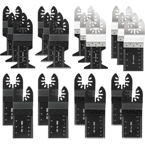Lot de 20 lames de scie oscillantes professionns pour bois/métal, outil multifonction universel Quick Release pour Fein Multimaster, Ryobi, Milwaukee, Bosch, Dremel, Dewalt, Rockwell