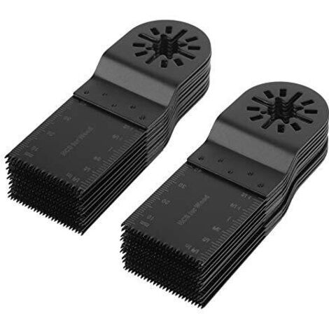 Lot de 20 lames scie à oscillantes en acier au carbone, Outil multifonction 34 mm, rotative pour le bois, plastique, tôle mince et les clous -