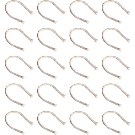 Lot de 20 mèches de rechange en coton - 15 cm - Protection de l'environnement - Durables pour lampe à alcool, lampe à huile, torche de jardin DENUOTOP