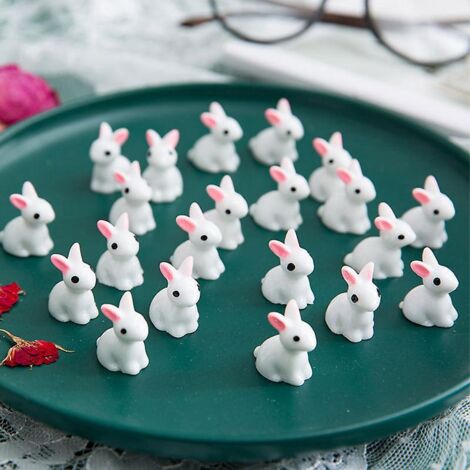 lot De 20 Mini Lapin En Vrac Lapin Coton Figurines Miniatures Rsine Animaux Mignons Mini Lapin Mini Lapin Mnage