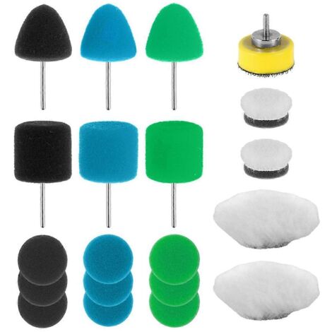 Lot de 20 mini tampons de polissage pour petites surfaces de voiture