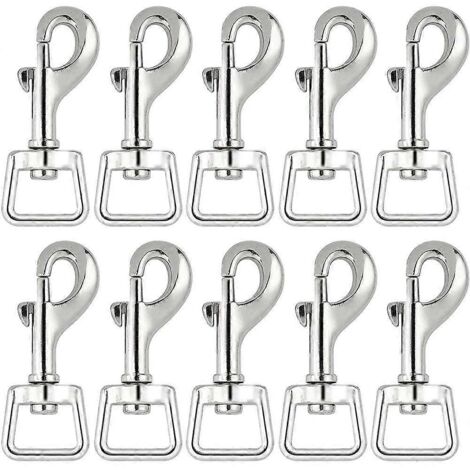 Lot de 20 mousquetons pivotants robustes pour attacher laisse et collier de chien.