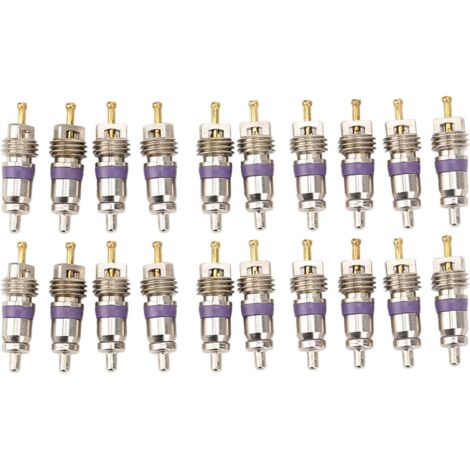 Lot de 20 Noyau de valve, Alliage aluminium cuivre, Haute pression, Pour climatisation automobile