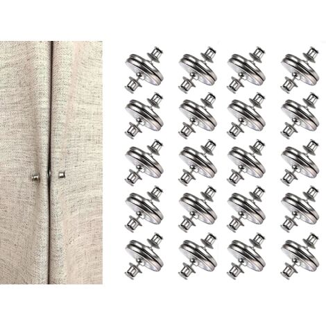 lot De 20 Paires D'aimants Pour Rideaux Avec Punaise, Poids De Rideau, Bouton Magntique Pour Empcher La Lumire De Fuir, Boucle Dtachable 17mm