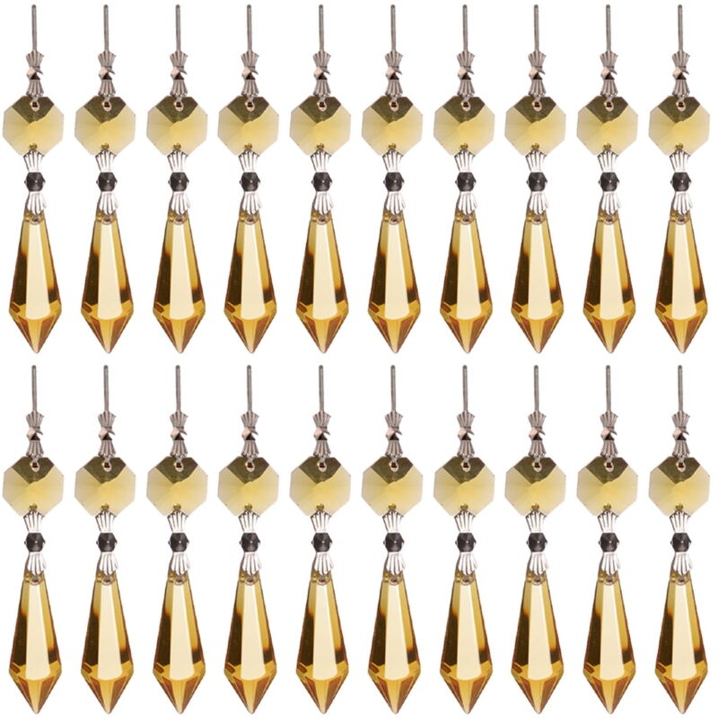 Lot de 20 pendentifs en cristal transparent en forme de larme pour lustre, guirlande de perles suspendues, idéal pour mariage, maison, décoration de