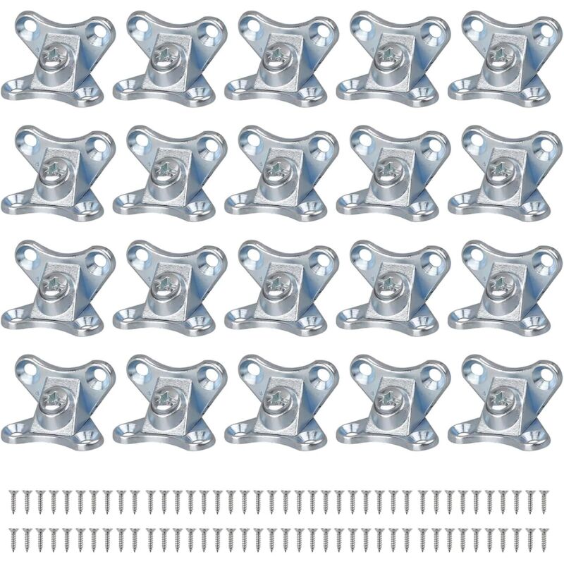 Lot de 20 petites entretoises d'angle amovibles en alliage de zinc Papillon Code d'angle robuste Installation facile Équerres métalliques à angle