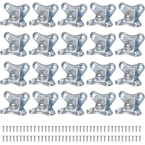 Lot de 20 petites entretoises d'angle amovibles en alliage de zinc Papillon Code d'angle robuste Installation facile Équerres métalliques à angle droit Ferrures de meubles