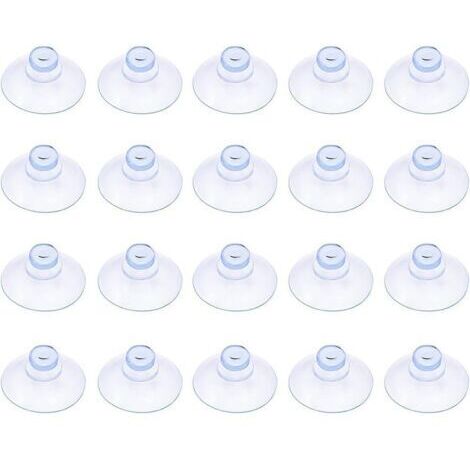 Lot de 20 petites ventouses en plastique transparentes, sans crochet, 20 mm
