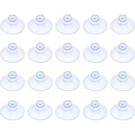 Lot de 20 petites ventouses en plastique transparentes, sans crochet, 30 mm