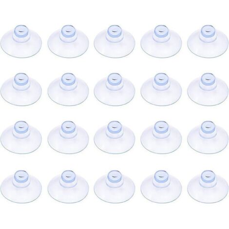 Lot de 20 petites ventouses en plastique transparentes, sans crochet, 30 mm