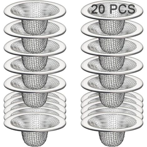 Lot de 20 petits paniers de vidange, passoire de 5,4 cm pour lavabo, baignoire, camping-car, etc. Filtre anti-cheveux pour évier, baignoire, lavabo, etc.