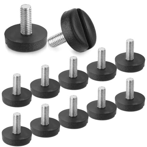 Lot de 20 pieds de meubles à filetage M6, pieds de meubles réglables filetés à vis, pied de nivellement M6 à visser pour table, chaise, tabouret, pieds de meubles, armoires