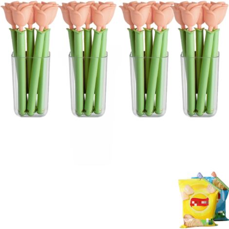 Lot de 20 pinces à chips, jolies pinces de fermeture, pinces à sachets alimentaires en forme de fleur, avec rangement magnétique - pinces à chips magnétiques, pinces à sachets alimentaires - jolies pi