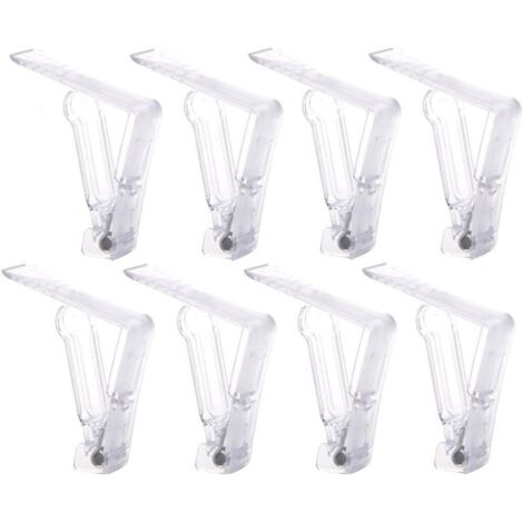Lot de 20 pinces à nappe en plastique transparent à ressorts pour nappe de table ou pique-nique