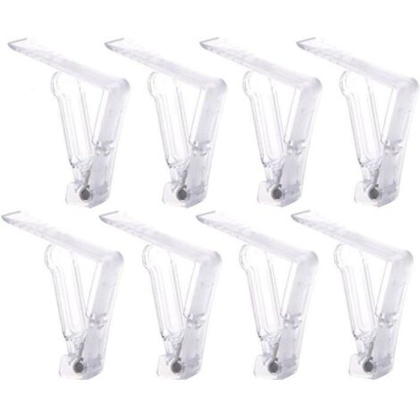 Lot de 20 pinces à nappe en plastique transparent à ressorts pour nappe de table ou pique-nique