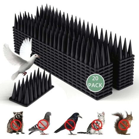 Lot De 20 Piques Anti-Oiseaux 6M Répulsif Extérieur Pour Écureuils Ratons Laveurs Pigeons Chats Renards Clôture Protection Animaux Noir