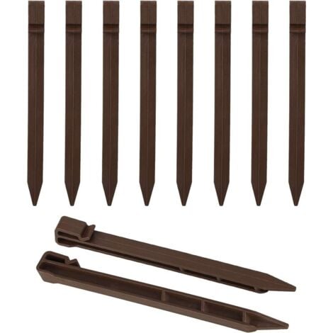 Lot de 20 piquets d'ancrage au sol en plastique de 24 cm - Piquets d'ancrage au sol - Piquets d'ancrage de jardin - Piquets de fixation pour bordure de jardin, terrasse, tente