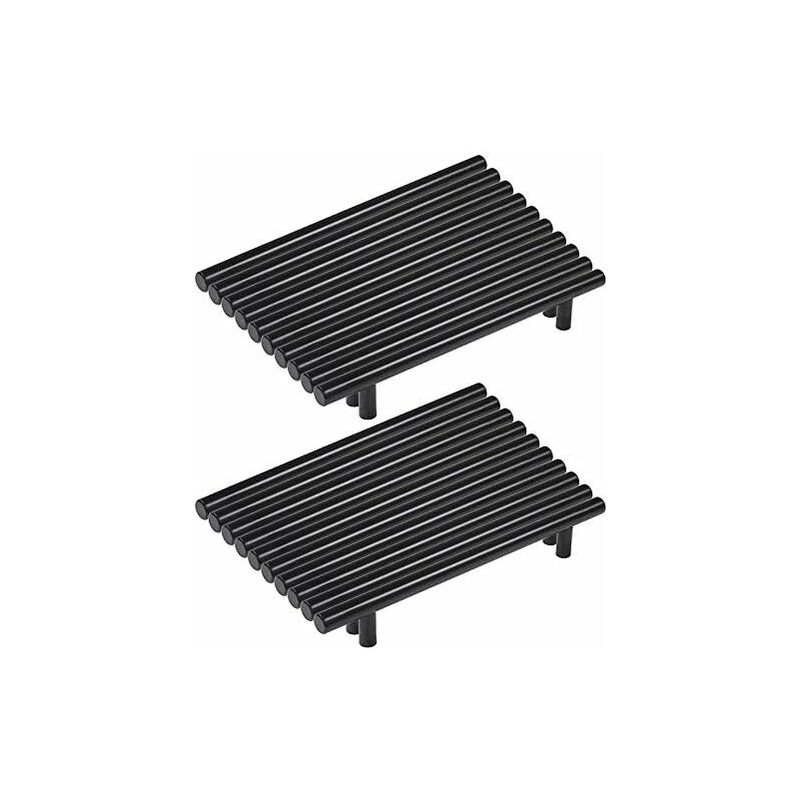 Lot de 20 poignee de meuble cuisine noir en acier inoxydable poignée meuble noir en t Bar Bâton Cuisine,Ø 12mm (Hole Centers:160mm)