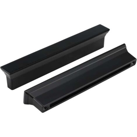 Lot de 20 poignées d'armoire noires, pour meuble-lavabo de cuisine et de salle de bain, entraxe de 128 mm