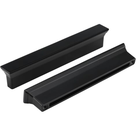 Lot de 20 poignées d'armoire noires, pour meuble-lavabo de cuisine et de salle de bain, entraxe de 128 mm