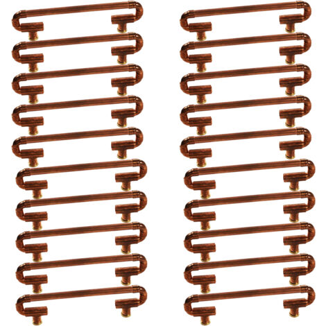 Lot de 20 Poignées mobiles et designs en Cuivre - Entraxe 128 mm - Ø12 - Arcanaute