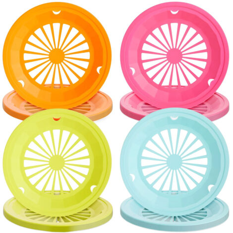 Lot de 20 porte-assiettes en plastique 25 cm – EINNENFFER – Réutilisables, compatibles assiettes 23 cm, robustes, 4 couleurs, parfaits pour pique-nique et fêtes