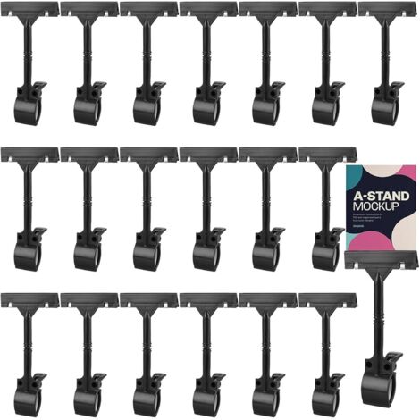 Lot de 20 porte-étiquettes rotatifs, supports d'étiquettes de prix, présentoirs rotatifs en plastique pour marchandises, présentoirs de prix, clips réglables