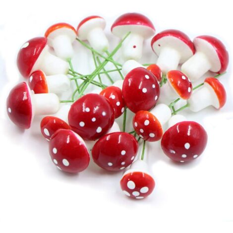 Lot de 20 pots de fleurs en forme de champignon - Décoration (10 x 2,5 cm, 10 x 1,7 cm)
