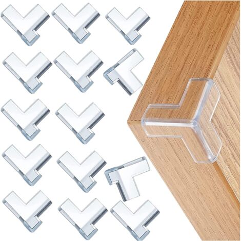 Lot de 20 protections d'angle transparentes pour meubles (en forme de T)
