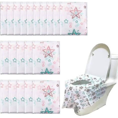 Lot de 20 protège-sièges de toilette jetables, grande taille et imperméables.