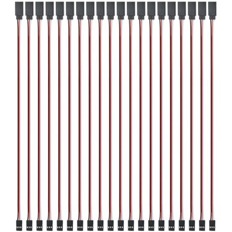 Lot de 20 rallonges servo RC de 15 cm, connecteur mâle-femelle 3 broches pour servo Futaba JR
