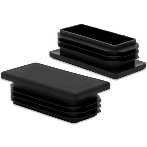 Lot de 20 rectangulaire en Plastique Bouchon Tuyau Durable Bouchon Embout Trou Bouchon Bouchon Insert, Protecteur de Sol Feuille Bouchon Chaise Slider pour Jambes et tuyaux, Noir