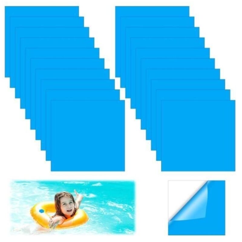 Lot de 20 Reparation Liner Piscine Rustine Piscine sous l'eau Kit Reparation Piscine Rustine Spa Gonflable Rustine Réparation Spa