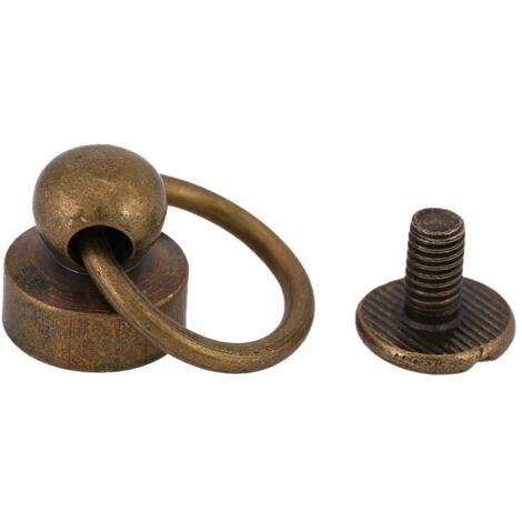 Lot de 20 rivets ronds en laiton pour bricolage, artisanat du cuir, rivets métalliques, boucle, vis, clous pour artisanat du cuir, décoration de portefeuille, étui de téléphone, 9 mm (bronze)