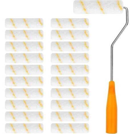 Lot de 20 rouleaux à peinture - Mini rouleau à peinture avec poignées en caoutchouc - Convient pour la décoration murale architecturale et les fournitures de peinture (10 cm)