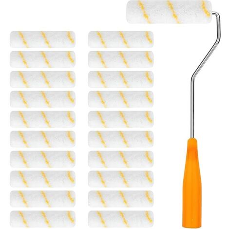 Lot de 20 Rouleaux à Peinture - Mini Rouleau à Peinture Avec Poignées en Caoutchouc - Convient Pour la Décoration Murale darchitecture et les fournitures de peinture.(10cm)