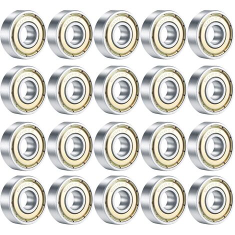 Lot de 20 roulements à billes 608Z en acier – Pour skateboard et roller