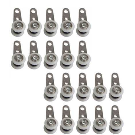 Lot de 20 Roulettes pour Baies Vitrées et Portes Coulissantes – Métal et Plastique – 4,5 x 1,9 cm