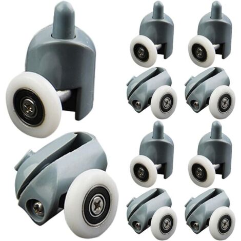 Lot de 20 Roulettes pour Porte de Coulissante en Verre Diamètre 25Mm 10 Roulettes Supérieures et 10 Inférieures Résistantes à L’Eau et à la Corrosion Compatibles Portes de