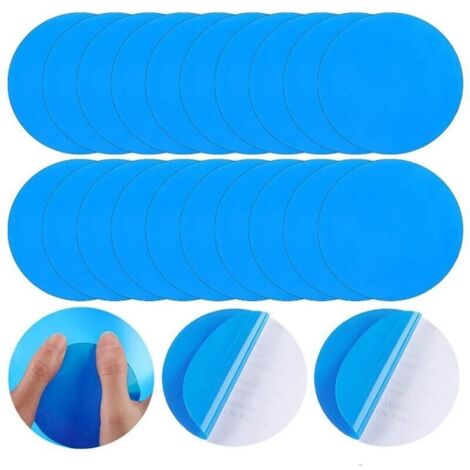 Lot de 20 rustines autocollantes pour réparation de piscine - En PVC - Pour matelas gonflables