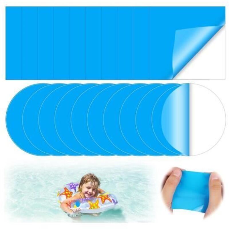 Lot de 20 rustines pour réparation de liner de piscine sous l'eau, kit réparation spa gonflable.