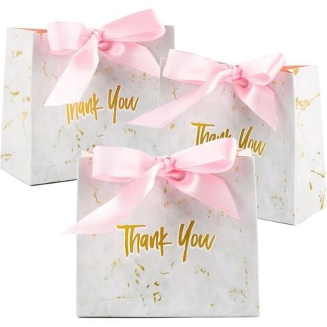 Lot de 20 sachets cadeaux de remerciement en papier créatif 11,5 x 4,5 x 10 cm pour cadeaux d'anniversaire, de mariage