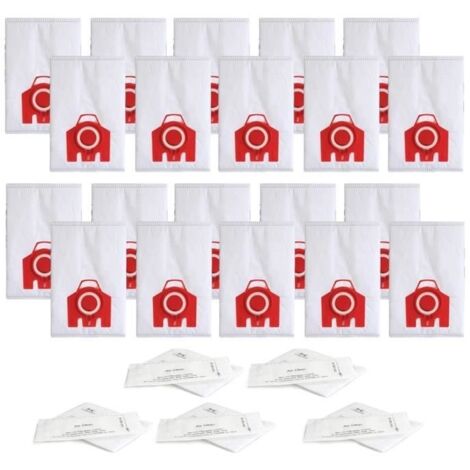 Lot de 20 Sacs à PoussièRe de Rechange FJM 3D Convient pour Miele S200,S300,S600,S4 S6 Compacte C2 C1 SéRie Aspirateur TraîNeau
