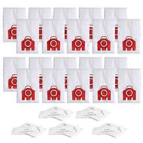 Lot de 20 sacs à poussière de rechange FJM 3D haute efficacité pour aspirateurs traîneaux des séries S200, S300, S600, S4, S6 Compact, C2 et C1.