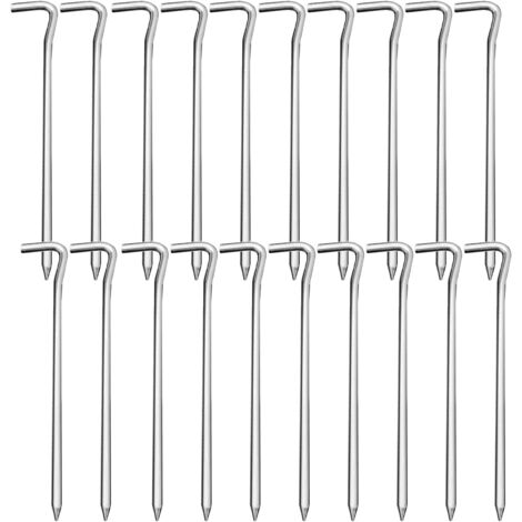 Lot de 20 Sardines de Tente en Métal, Piquets de Camping 18 cm, Idéal pour Jardinage et Pêche