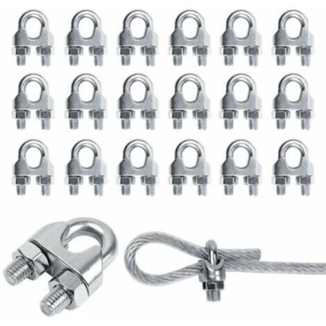 Lot de 20 serre-câbles M3 en acier inoxydable 304 – Pour câbles de 3 mm – Fixation sécurisée pour meubles et voiles d'ombrage